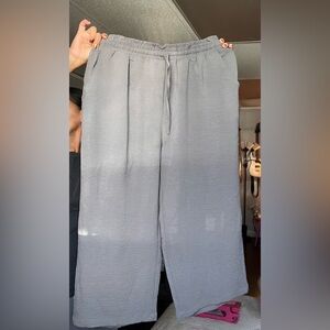 Drawstring Wide Leg Capris